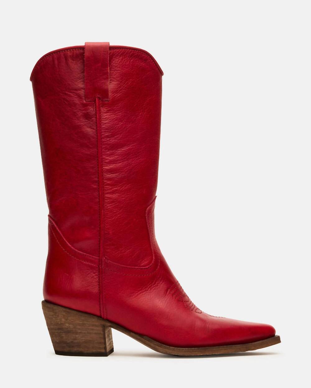 NEW STEVE MADDEN women's albany boots in red leather
